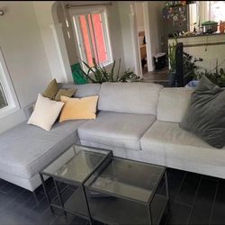 Calais Gravel RAF Sofa 113" 2 Piece Sectional With Left Arm Facing Chaise