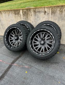22x12 TIS 547BM OFF-ROAD WHEELS 5,6,8 LUG W.TIRES 33”35”(4) NEW-WE FINANCE