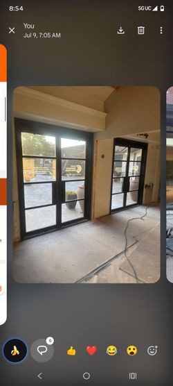 Exterior metal doors and frame