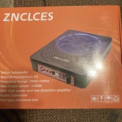 New 10” 1200W Slim Under-Seat Powered Active Car Subwoofer with Built-In Amplifier - Ultra-Thin Aluminum Design for Trucks & Vehicles Product Over