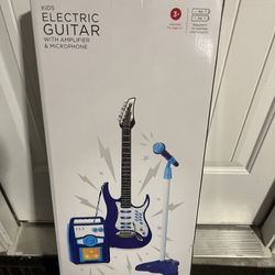 Kids Electric Guitar W/ Amplifier & Microphone 