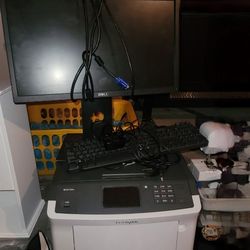 Lexmark Printer ,Dell Monitor and Keyboard With Web Cam
