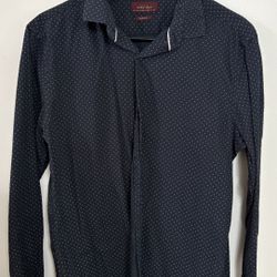 Men’s Vintage Plaid Flannel Button-Up Shirt – Size M