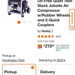 Husky Silent Air Compressor 