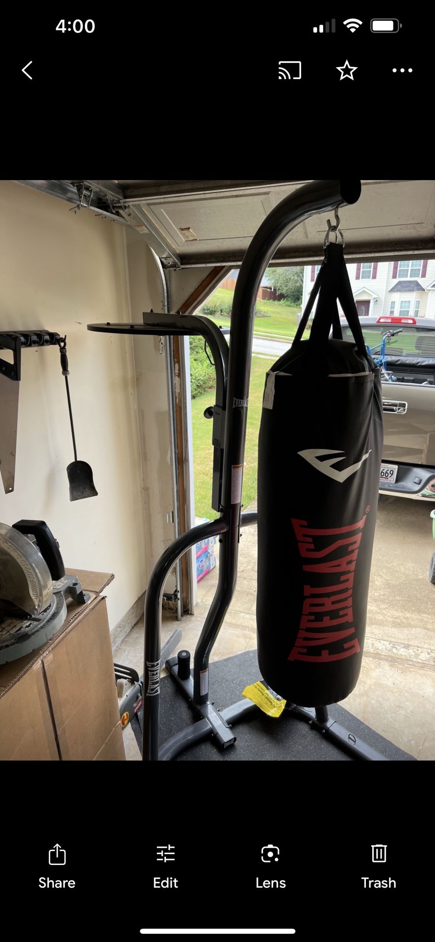 Punching bag workout equipment