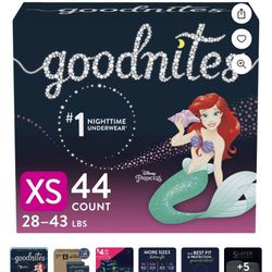 Goodnites Girls' Nighttime Bedwetting Underwear, XS (28-43 lb.), 44 Ct
