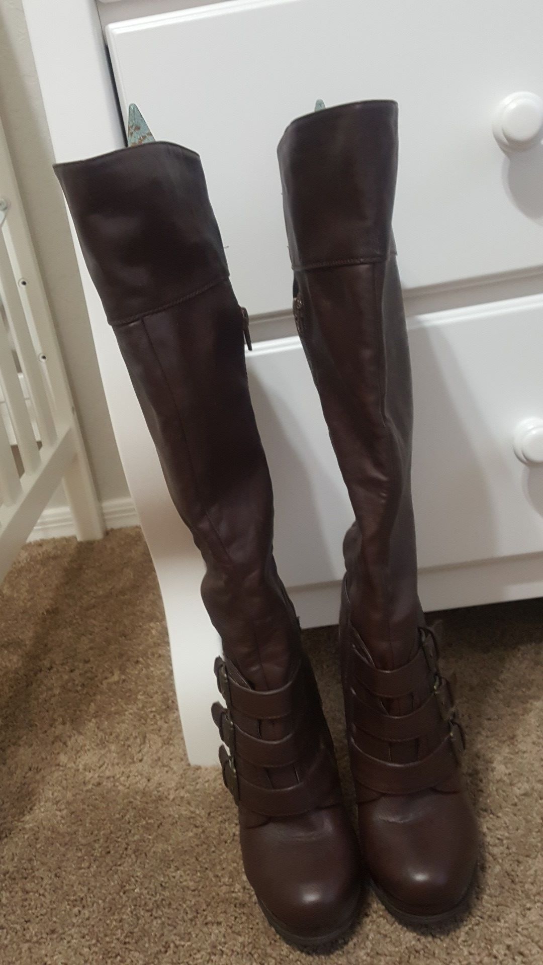 Bamboo knee high boots