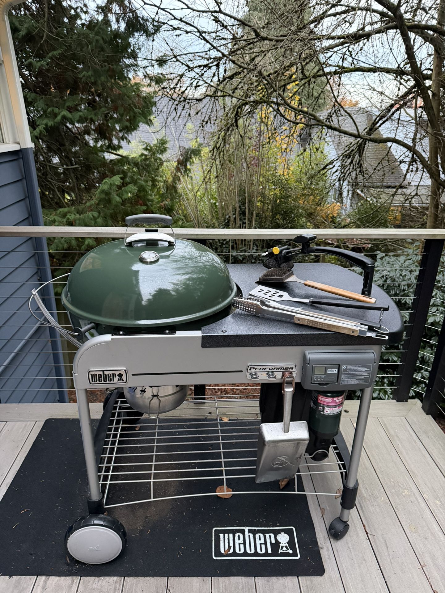 Weber Performer + Tools + Chimney + Coal Scoop + Cover + Mat