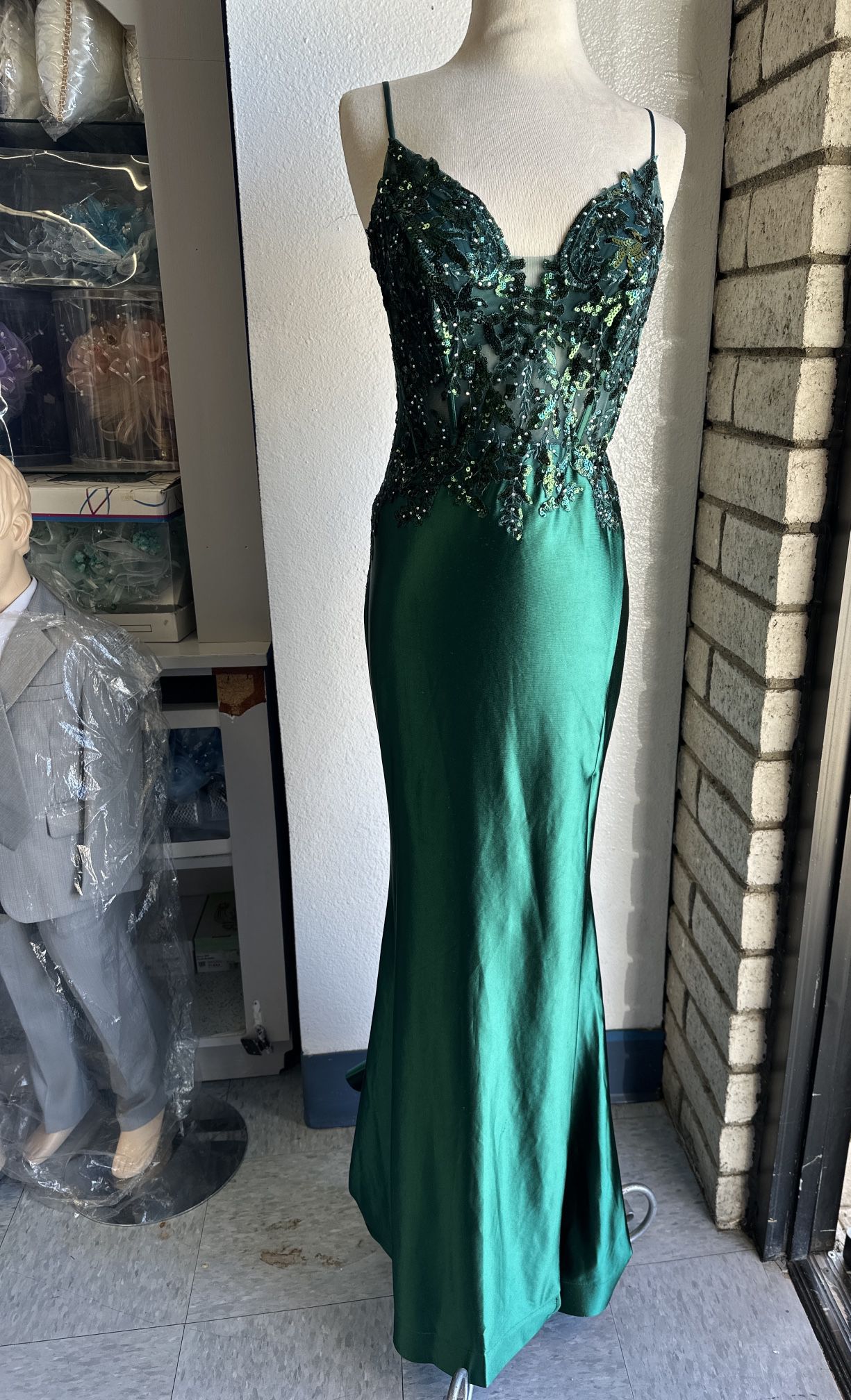 Prom Dress, Formal Dress, Gown, Green, Medium, Large 