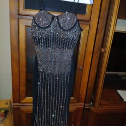 Black Night Gown w/ Sequins