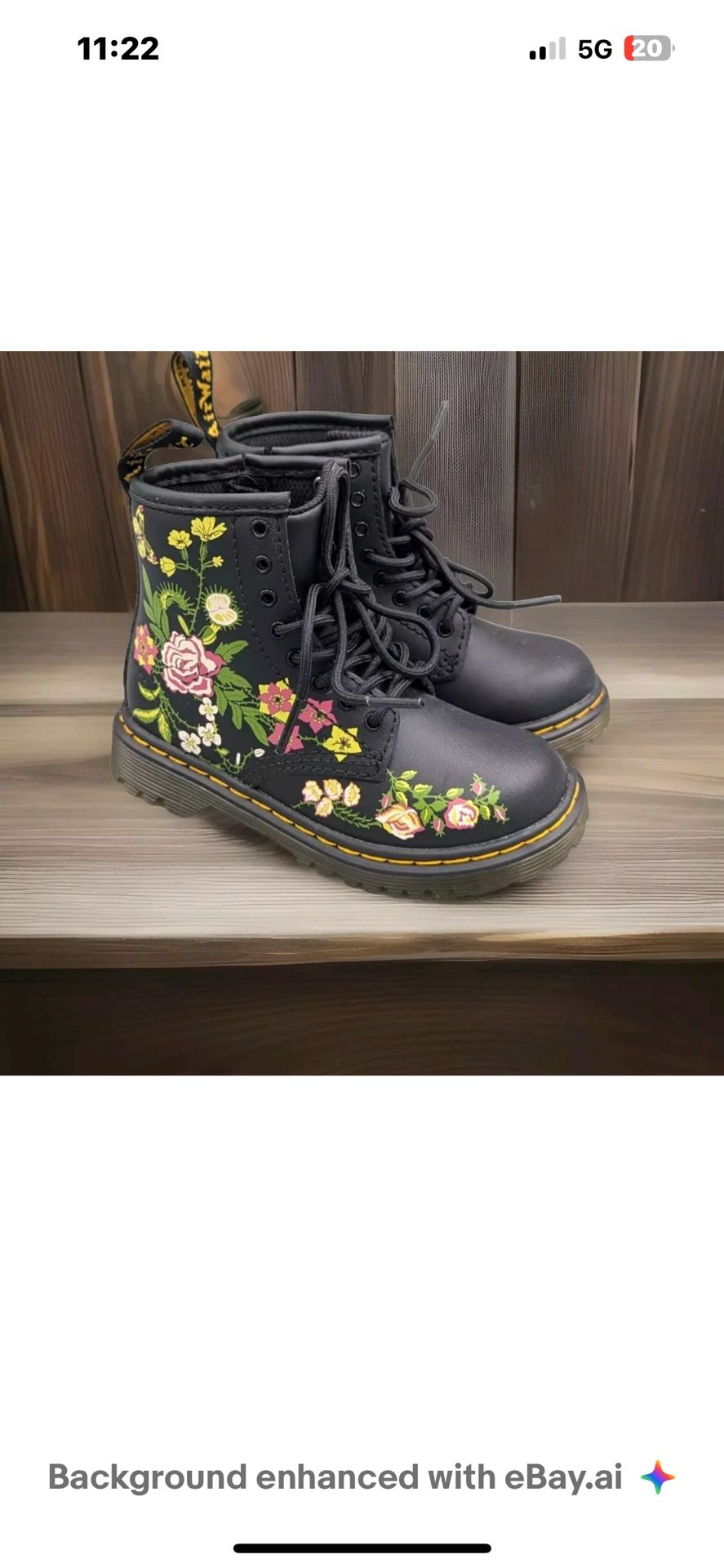 Dr Martes Boots Floral For Girls Size 8