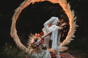 Boho Pampas Grass Circle Arch