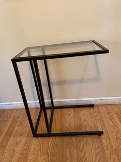 Metal And Glass Side Table/ Read Description