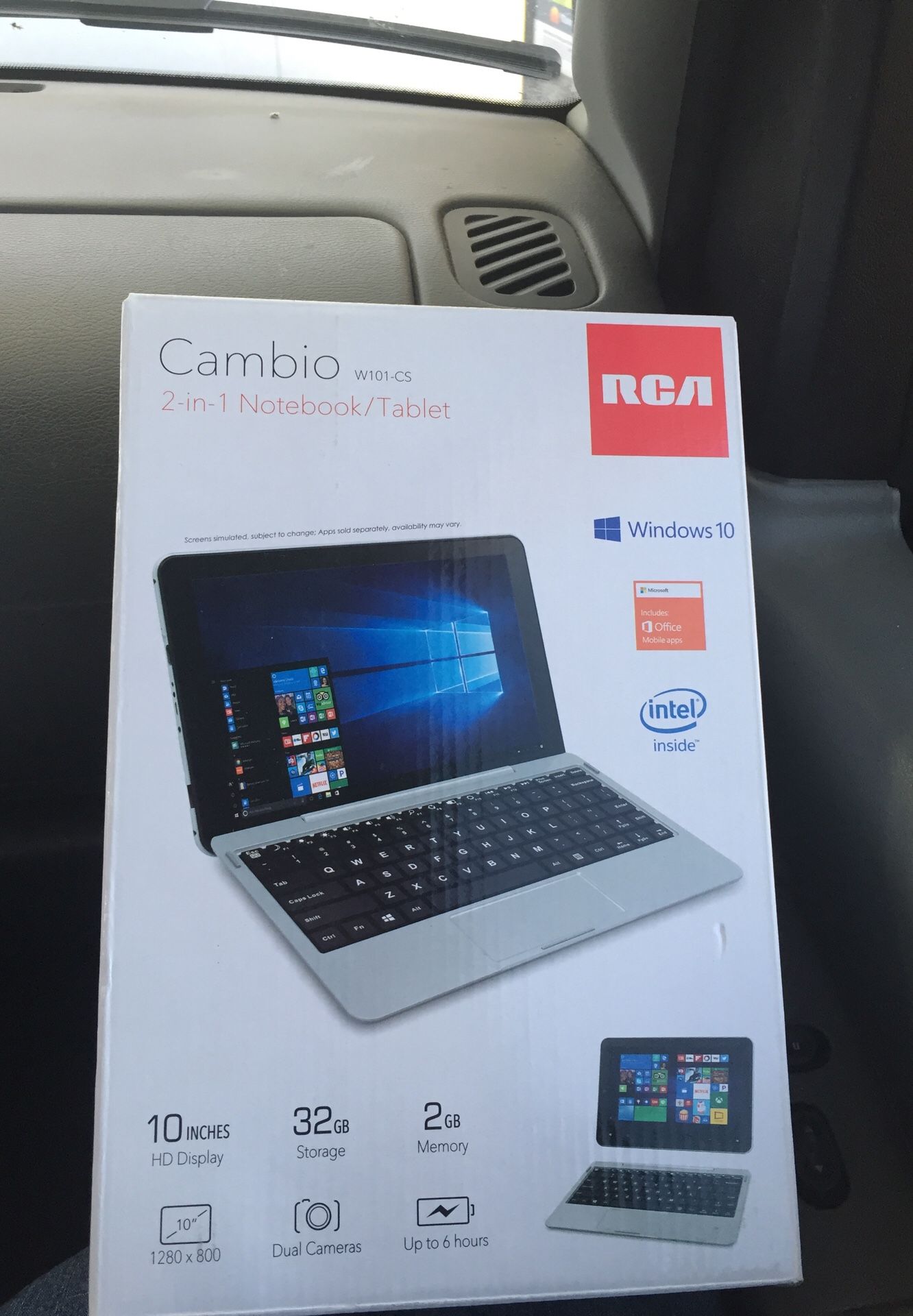 BRAND NEW Never Opened, RCA Cambio 10.1 2 in 1 Notebook/Tablet W101-CS (silver)