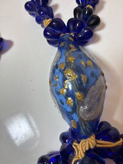 Vintage Greek Komboloi – Cobalt Blue Decorative Worry Beads – 27”