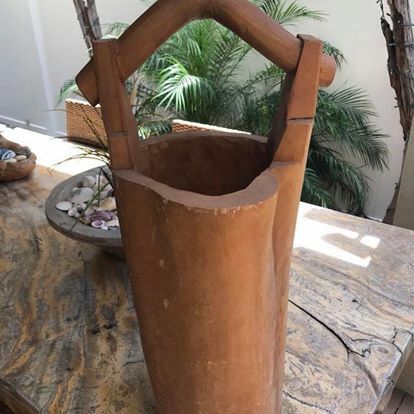 Teak wood vase - last ones - outdoor - patio decoration - furniture - garden