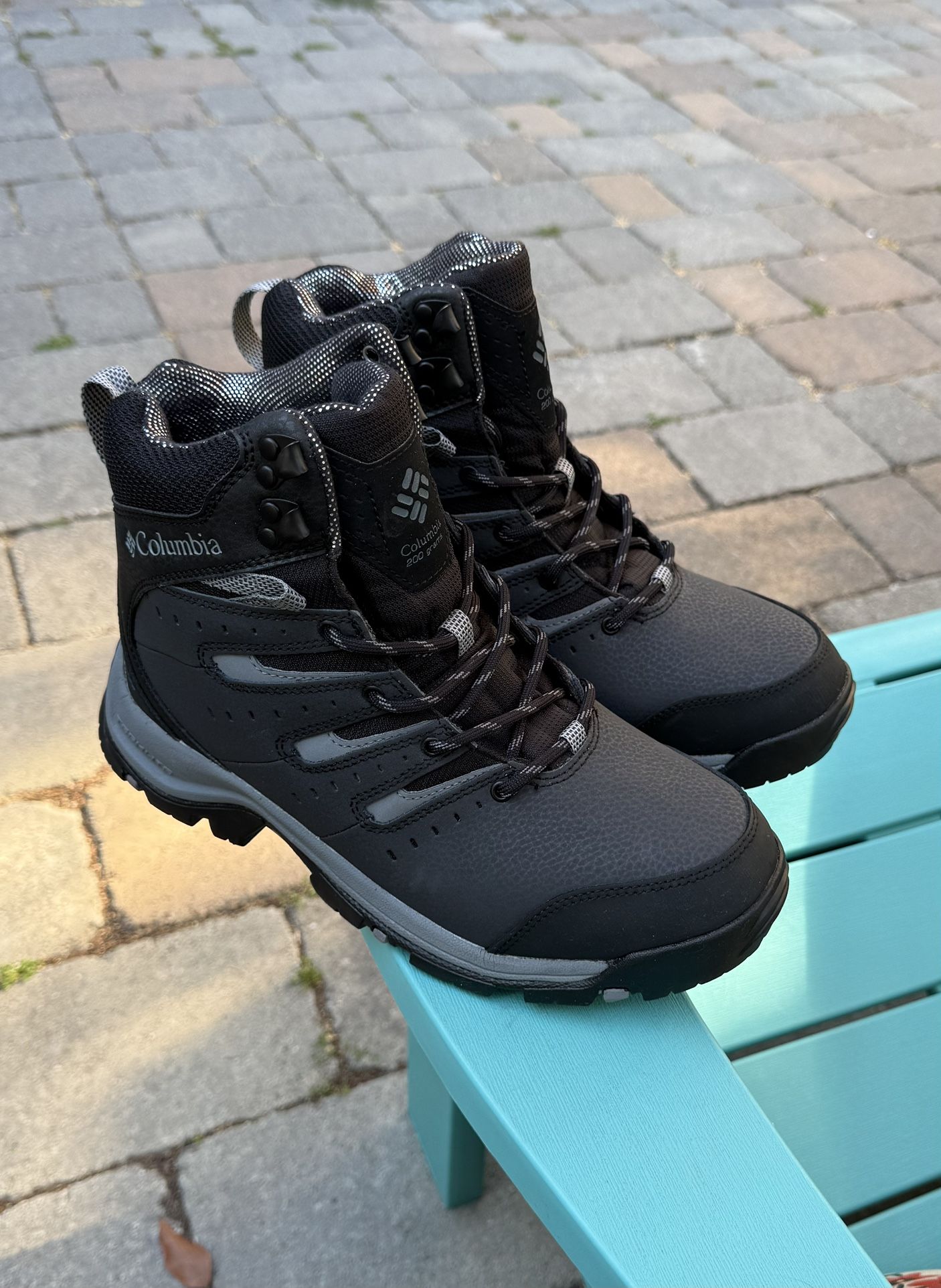 Men's Columbia Gunnison Il Omni-Heat Black-Grey Steel Snow Boots US Size 8 NWOT