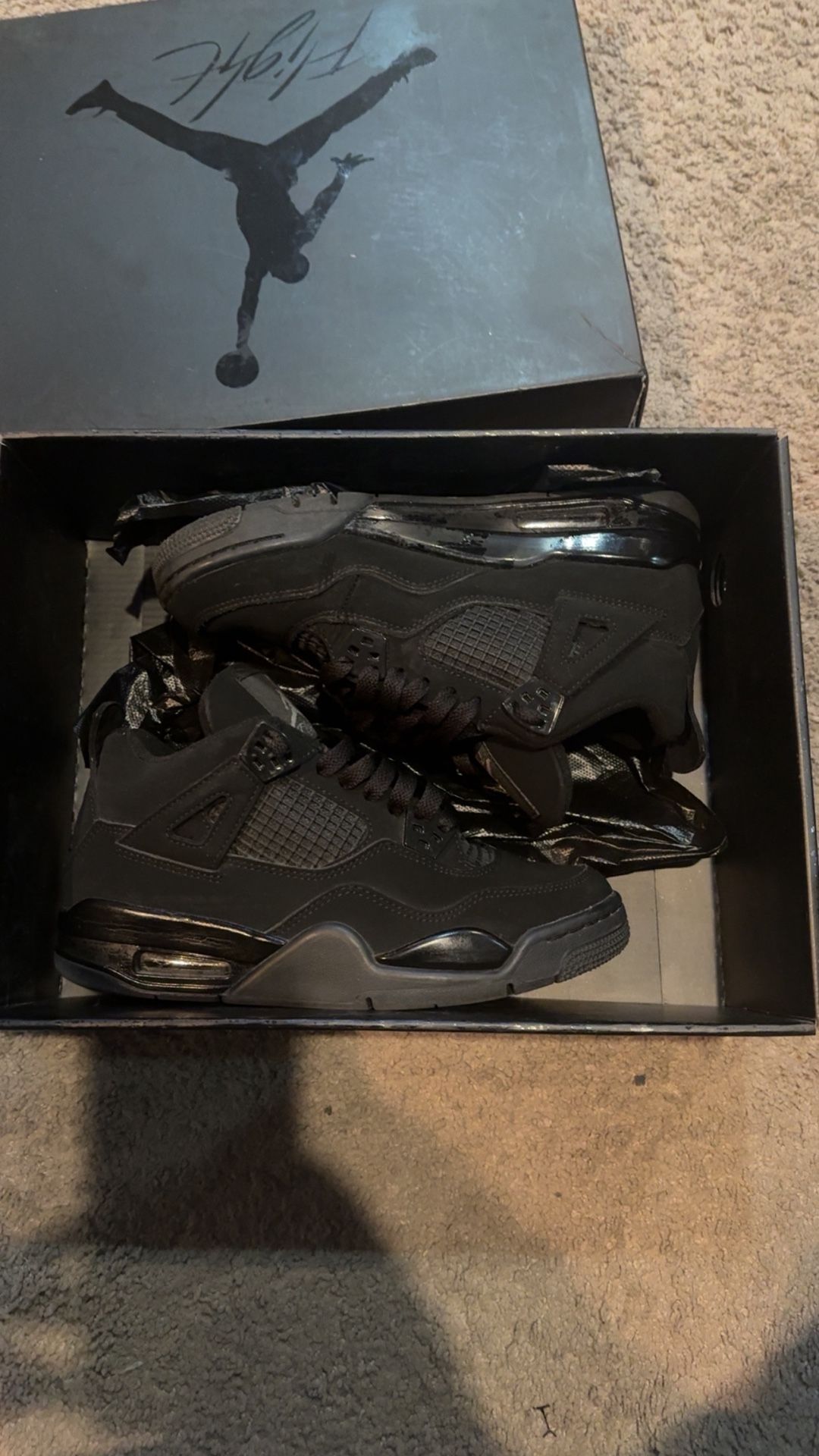 jordan black cat 4s size 7 women’s
