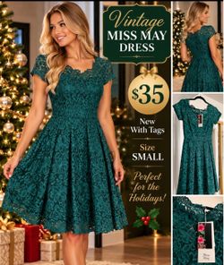 Miss May Vintage Lace Dress – Size Small