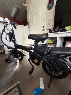 Black Folding Electric Bike with Battery