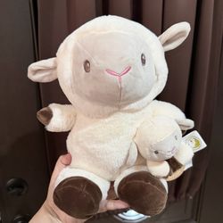 Lamb plushie and baby lamb rattle