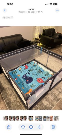 Baby Playpen With Mat Cover