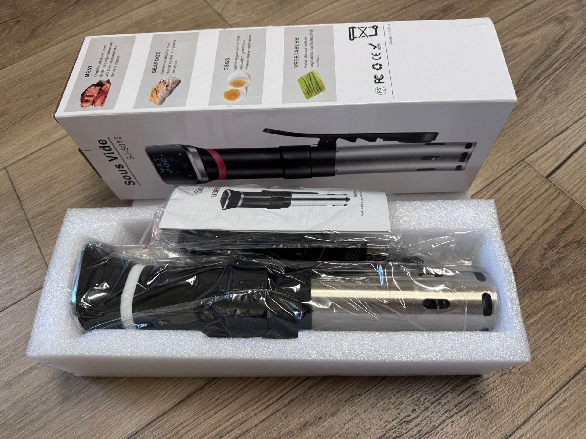 Culinary Sous Vide and Precision Cooker, 1100W Immersion Circulator. Stainless Steel Components,Digital Interface, Temperature and Timer for Kitchen