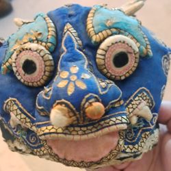 Antique Chinese silk Emperor Dragon hat - hand made 1700s to 1800s