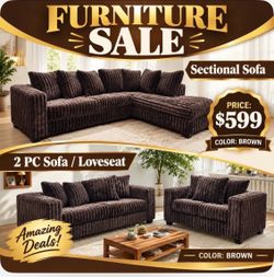 New sectional or sofa and loveseats on Sale , with free delivery, pay on arrival