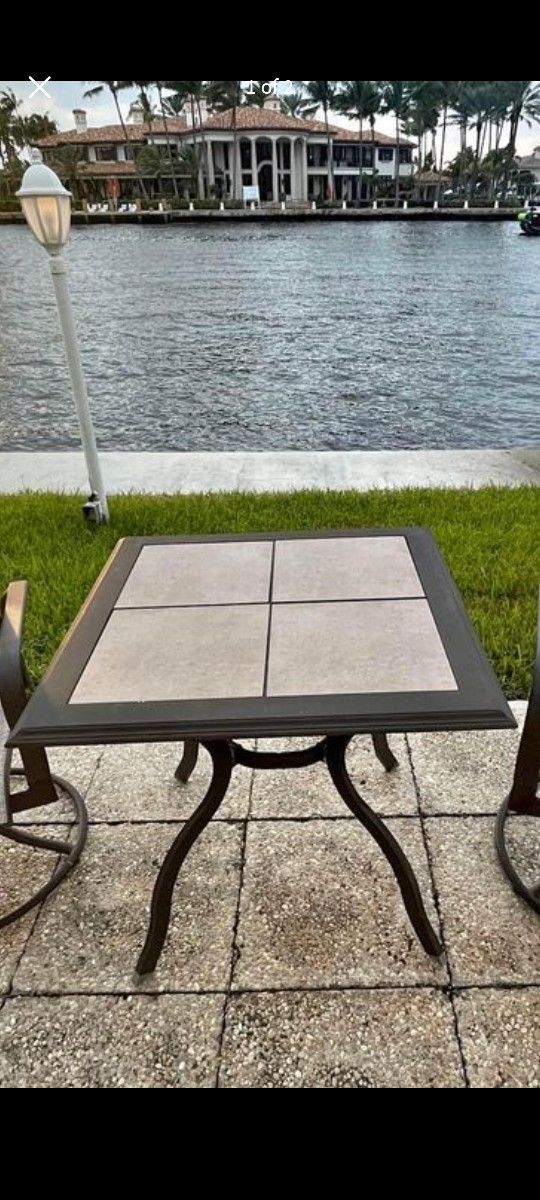 Ceramic Tile Top Patio Table