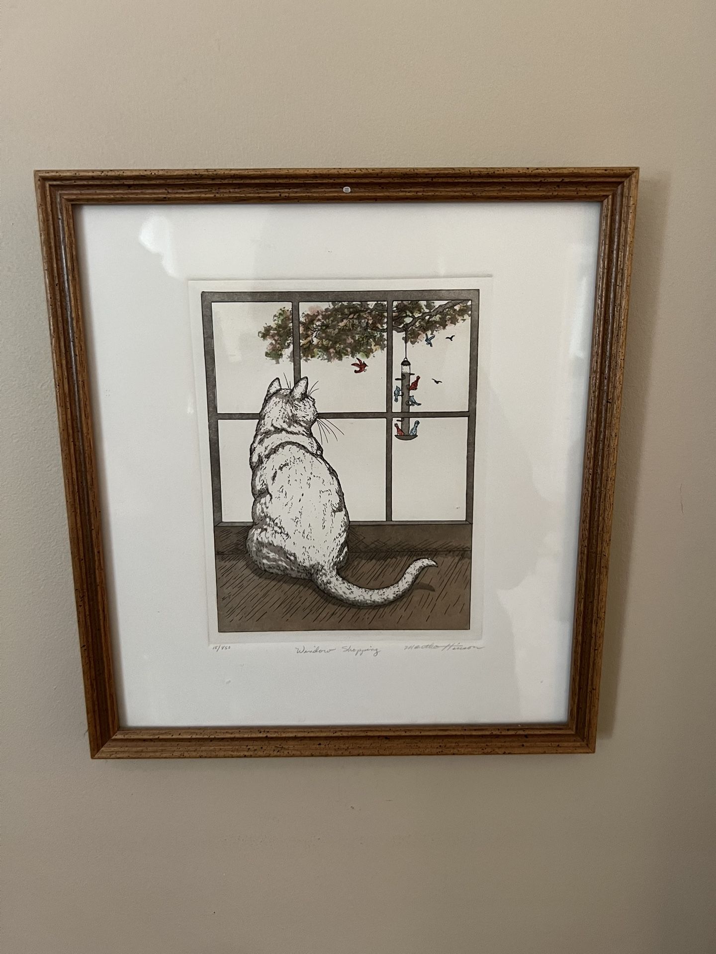 “Window Shopping” Art By Martha Hinson 11 x 12 Smoke free household