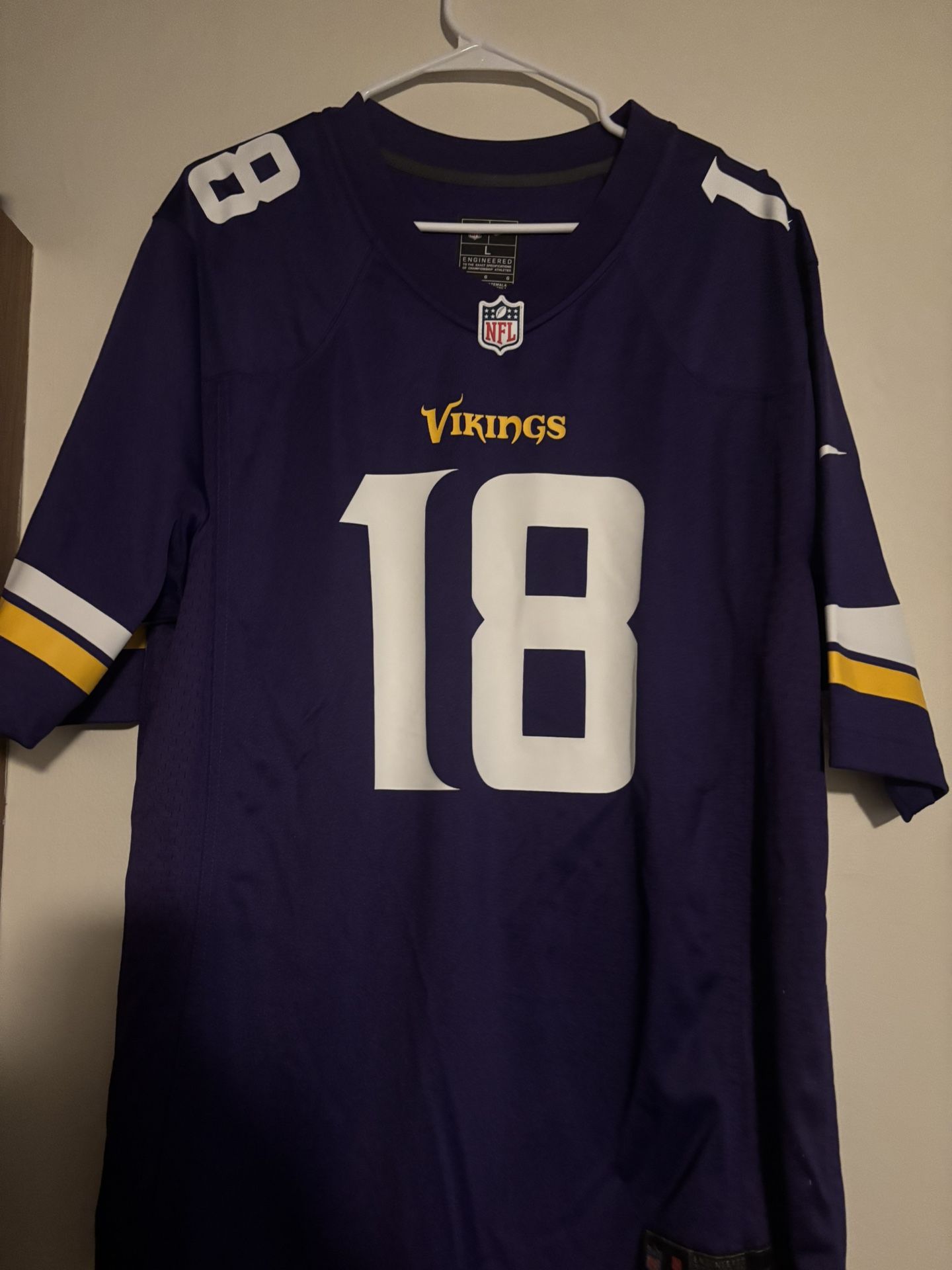 Justin Jefferson Minnesota Vikings #18 Nike Jersey Purple, Adult, Size L