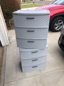 Storage 3 Drawers Each - 2 Total