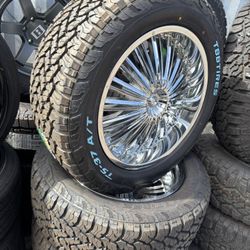 20x9 Bazo Chrome Wheels And 275/55/20.  Tbb Tires 