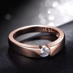 New CZ rose gold filled wedding ring size 8