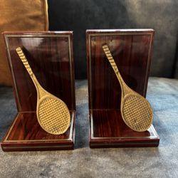 Vintage Tennis Racket Bookends