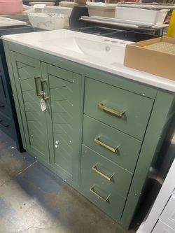 $275 Each Assembled New 36” Solid Wood Frame Bathroom Vanity with Sinks Storage Cabinet