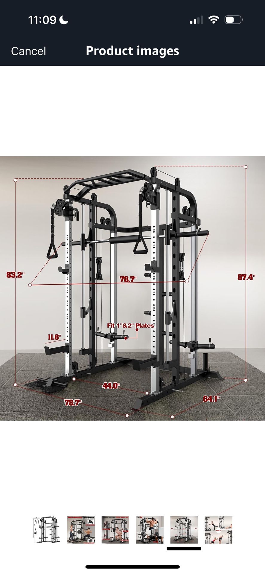 Multifunctional Power Cage Rack with Smith Bar