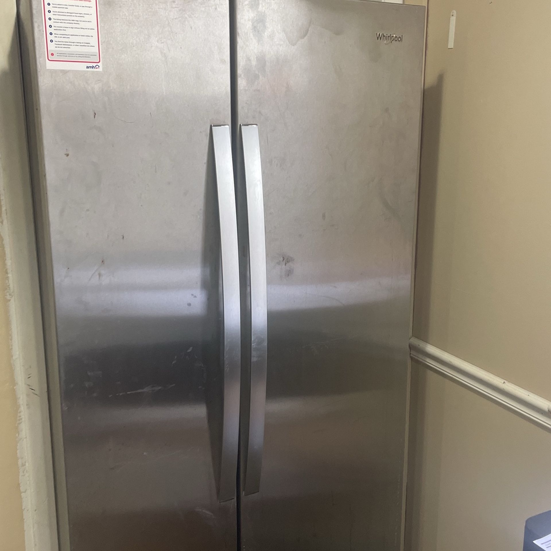 Stainless Steel Whirlpool Double Doors Refrigerator And Freezer