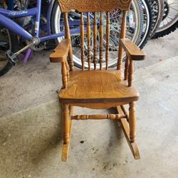 Vintage Small, Kids Wood Rocking Chair