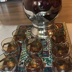 Wine Set Come With Antique Tray 