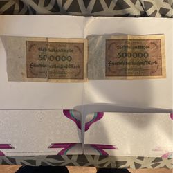 1923 GERMANY REICHSBANKNOTE  500000 MARK 