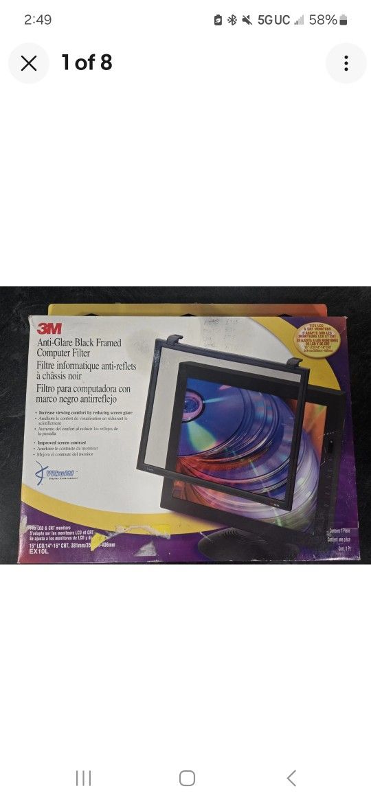 3M Executive Anti-glare Computer Filter For LCD 15' And CRT 14'-16' Monitors