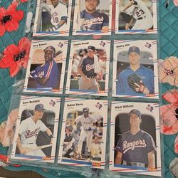 Texas Rangers Nineteen Eighty Eight Fleer Baseball Cards Lot 