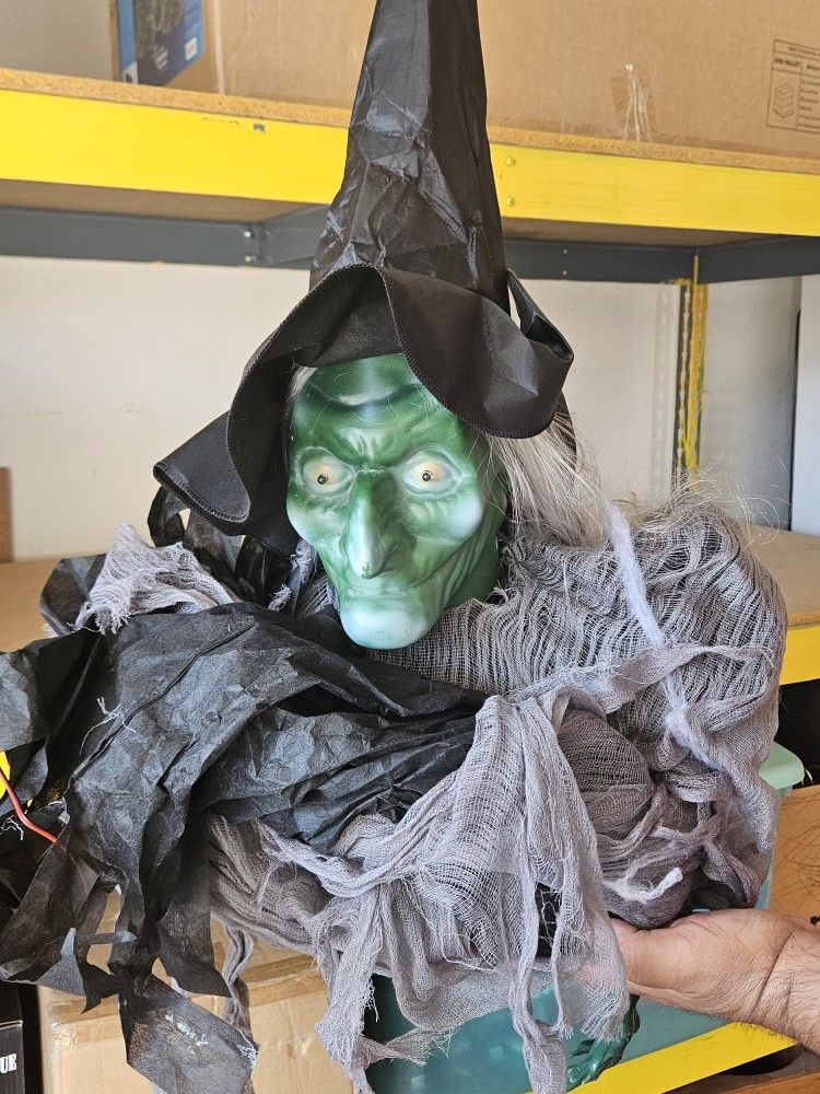 5 Foot Remote Control Witch Halloween Decoration