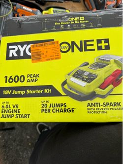 RYOBI 18V  1600A Jump Starter with LED Work Light (Tool Only)​
