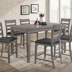 New 7 Pc Pub Dining Table 