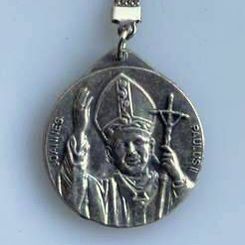 Vintage Collectible Metal Religious Catholic Joannes Paulus II Pope Roma Italy Keychain