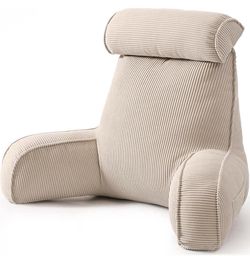 Brand New Reading Pillow with Arms & Washable Cover – Beige Gray