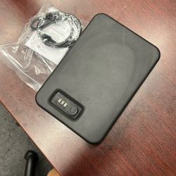 Amazon Basics Portable Security Case Lock Box Safe, Small Lock Box with Code, for College Dorm Room, Home, Combination Lock, Large, Black